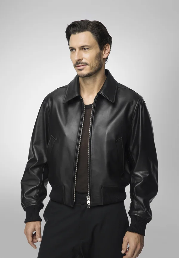 SIMON - Lederjacke - black