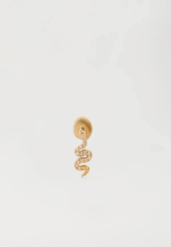 SINGLE EARRING PIERCING SNAKE PAVED - Einzelner Ohrring - yellow