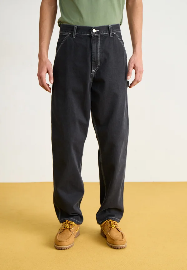 SINGLE KNEE PANT - Jeans Relaxed Fit - black stone washed