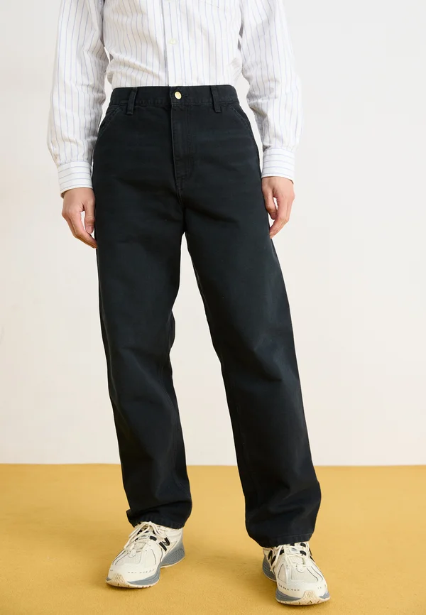 SINGLE KNEE PANT - Stoffhose - black stone