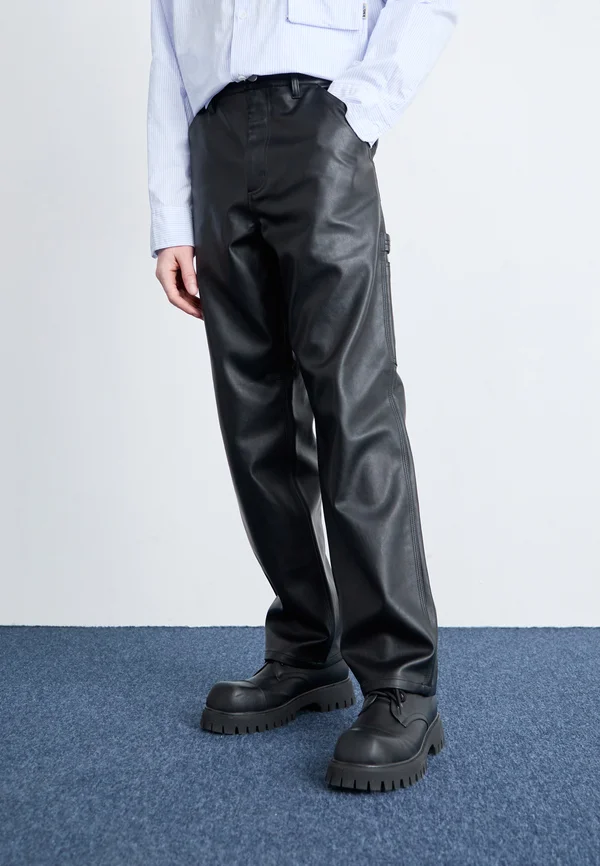 SINGLE KNEE PANT - Stoffhose - black