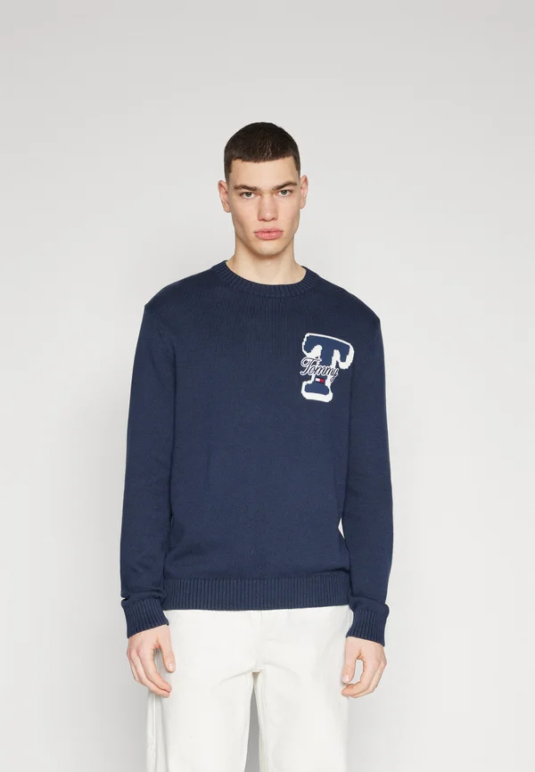 SINGLE LETTER SWEATER - Strickpullover - dark night navy