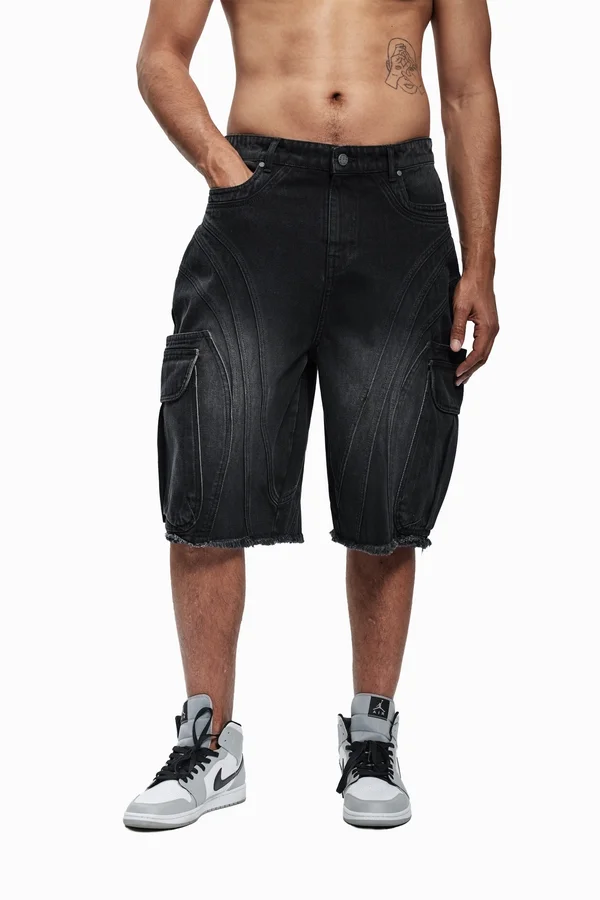 SKATER UNISEX - Jeans Shorts - black washed