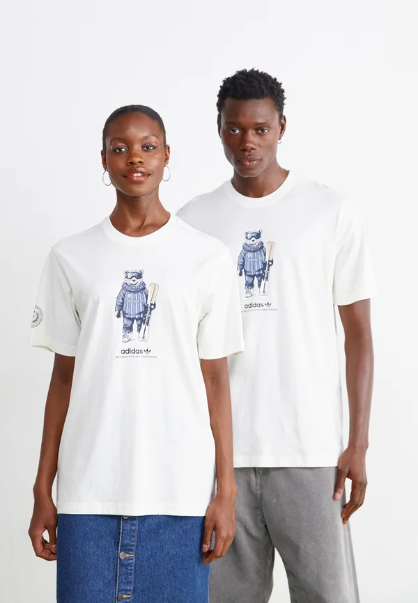 SKI BEAR TEE UNISEX - T-Shirt print - off white