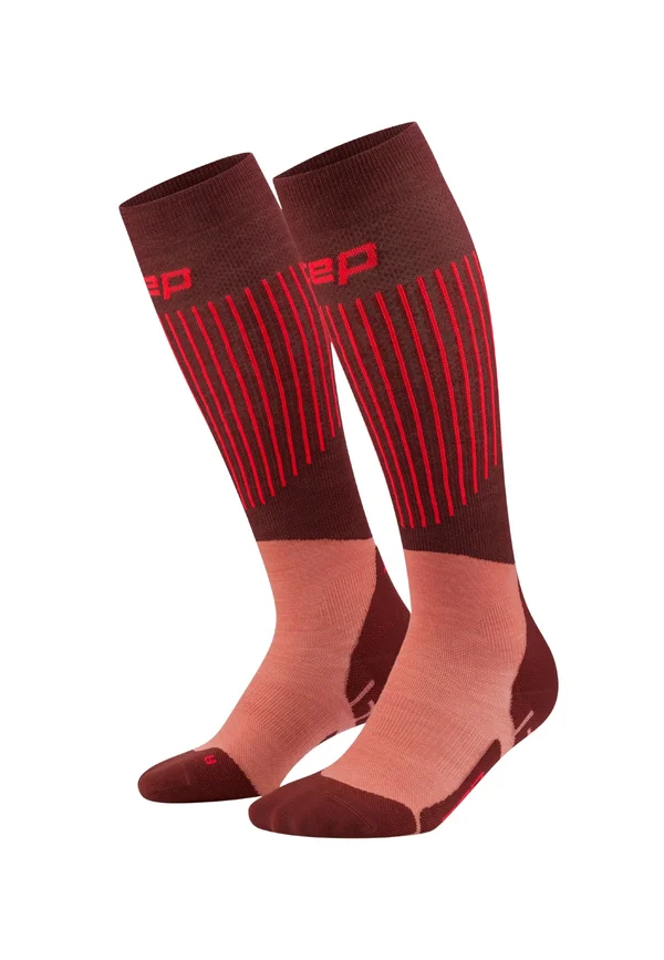 SKI COMPRESSION ULTRALIGHT TALL - Kniestrümpfe - brown dark red