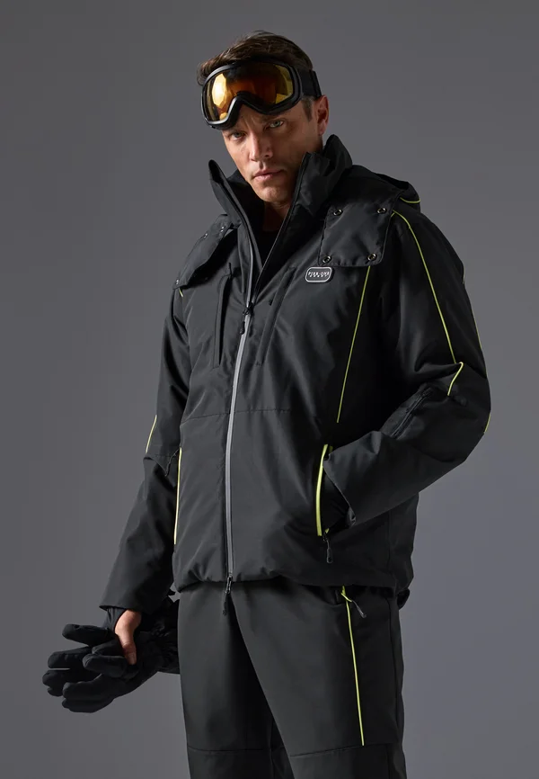 Skijacke - black/neon yellow