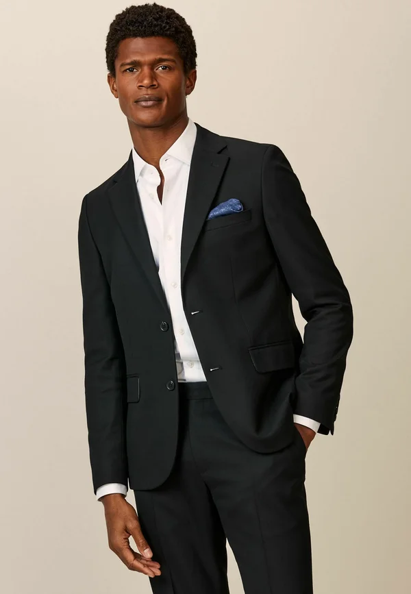 SKINNY FIT TEXTURED - Anzugsakko - black