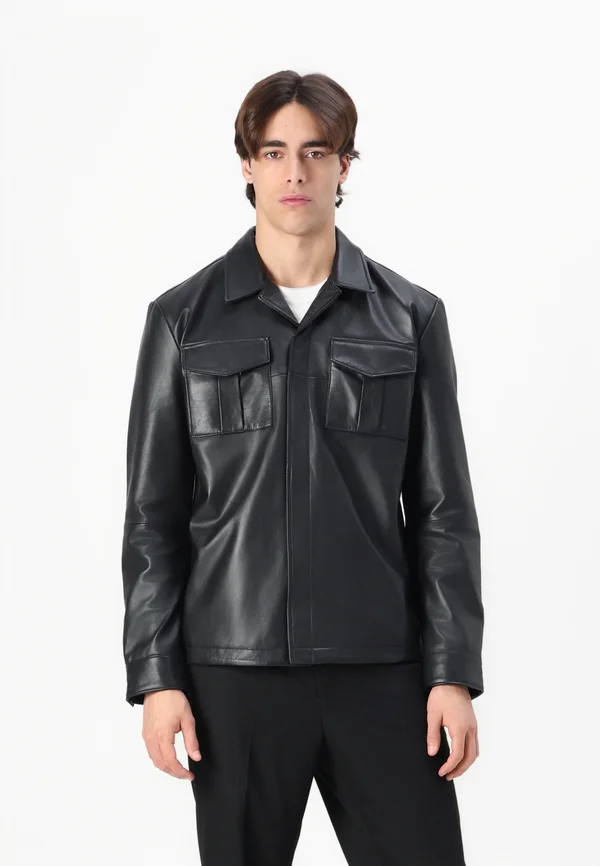 SKINS RELLO JACKET - Lederjacke - black