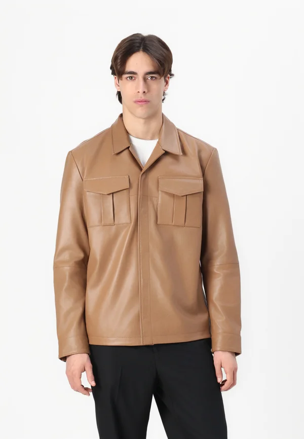 SKINS RELLO JACKET - Lederjacke - sand