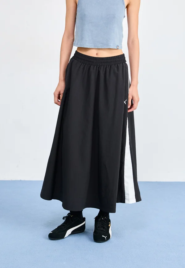 SKIRT - Faltenrock - puma black