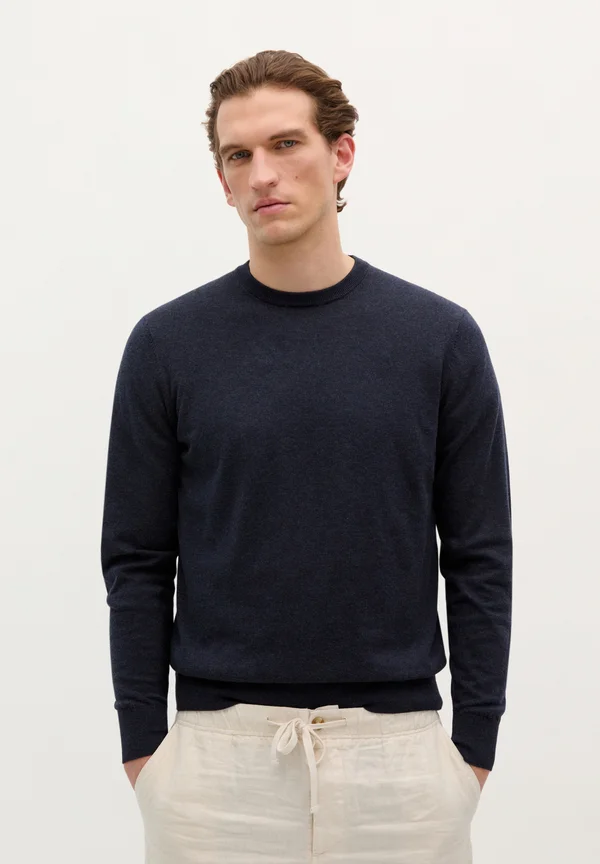 SKULL ROUND NECK - Strickpullover - navy