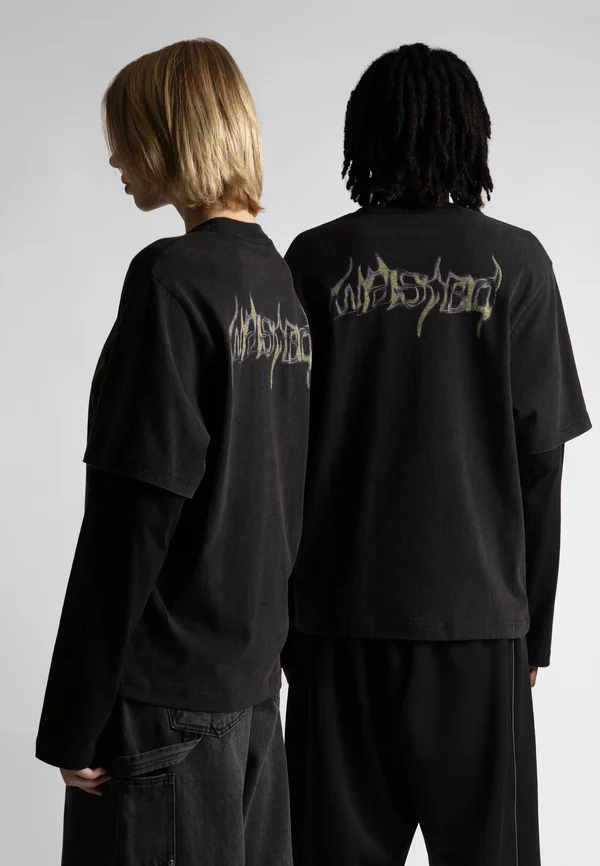 SKULL UNISEX - Langarmshirt - faded black/black