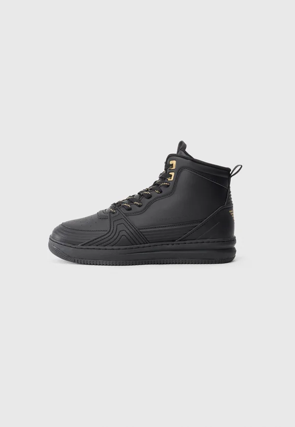 SLASHER - Sneaker high - triple black/gold-coloured