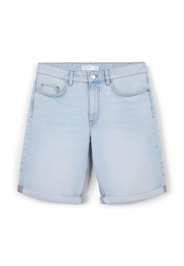 SLAVATO - Jeans Shorts - blu denim slavato