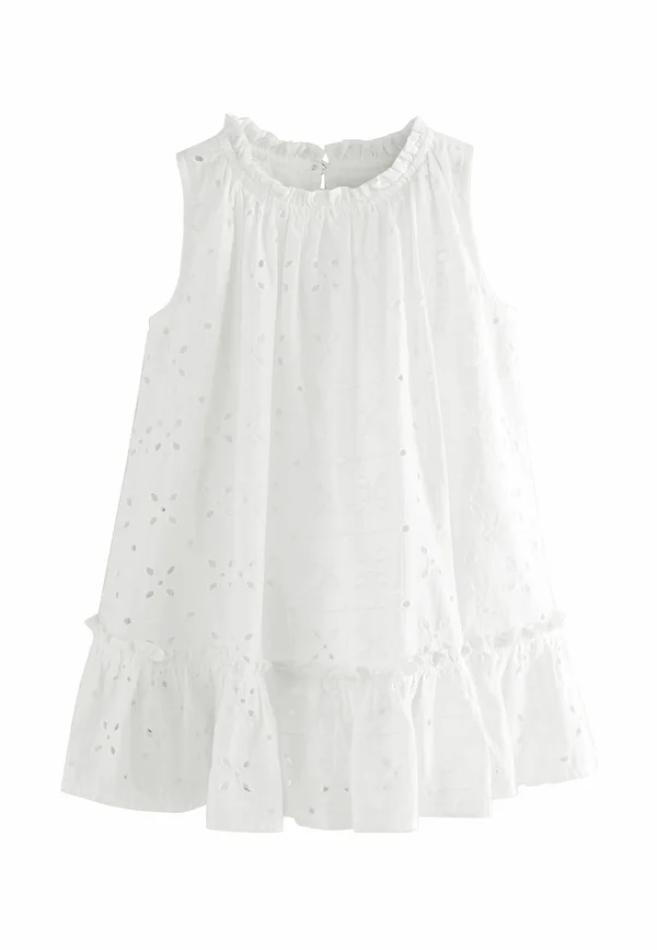 SLEEVELESS BRODERIE - Freizeitkleid - white