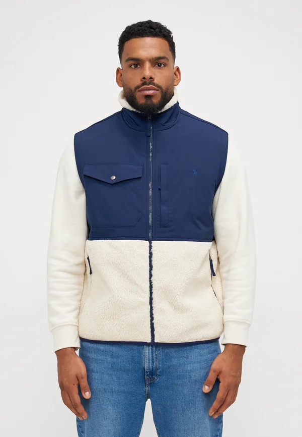 SLEEVELESS FULL ZIP - Weste - winter cream/newport navy