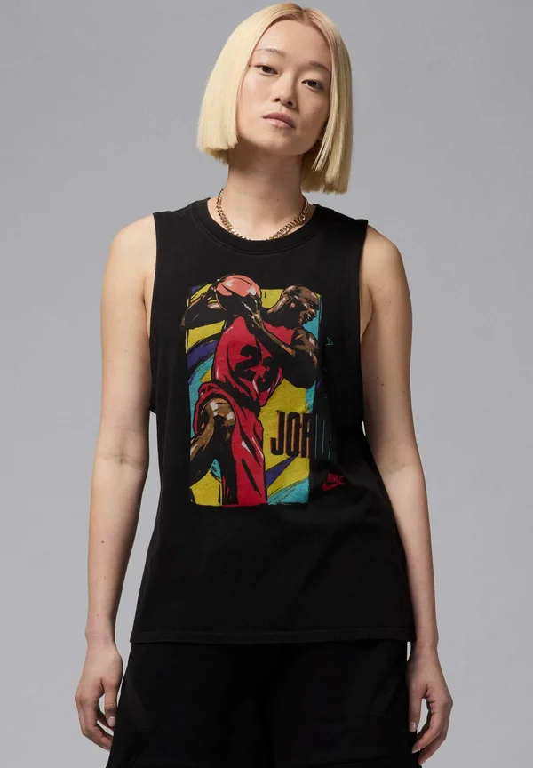 SLEEVELESS GRAPHIC - Top - black