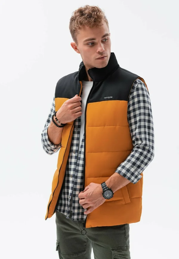 SLEEVELESS QUILTED - Weste - mustard yellow