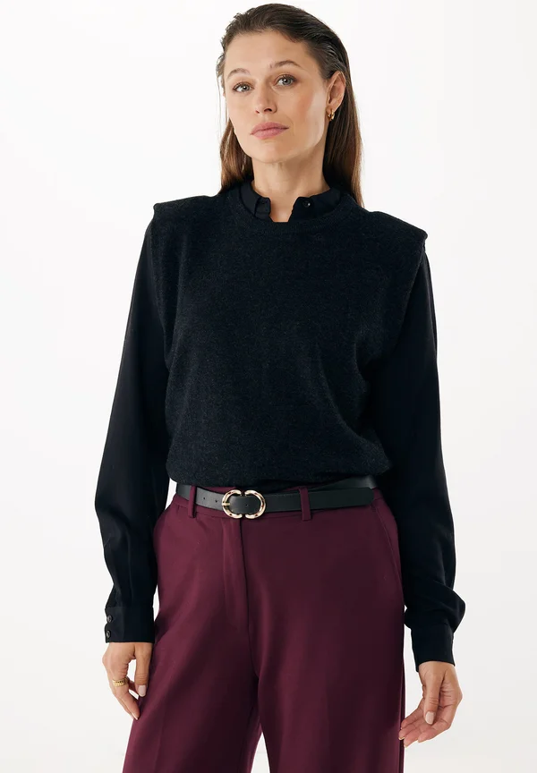 SLEEVELESS SENNA - Strickpullover - black