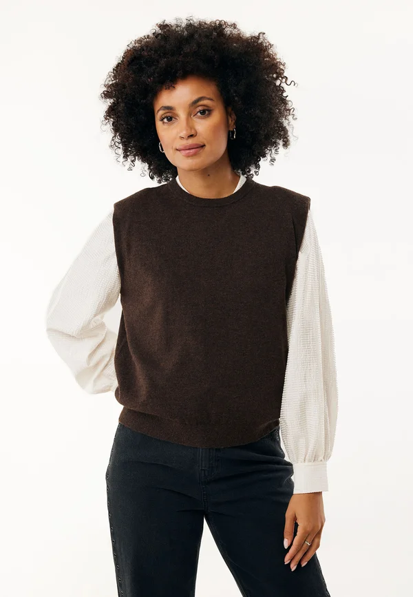 SLEEVELESS SENNA - Strickpullover - dark brown