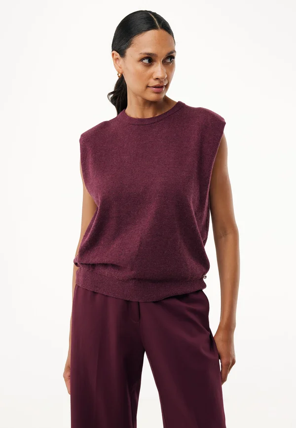 SLEEVELESS SENNA - Strickpullover - dark red