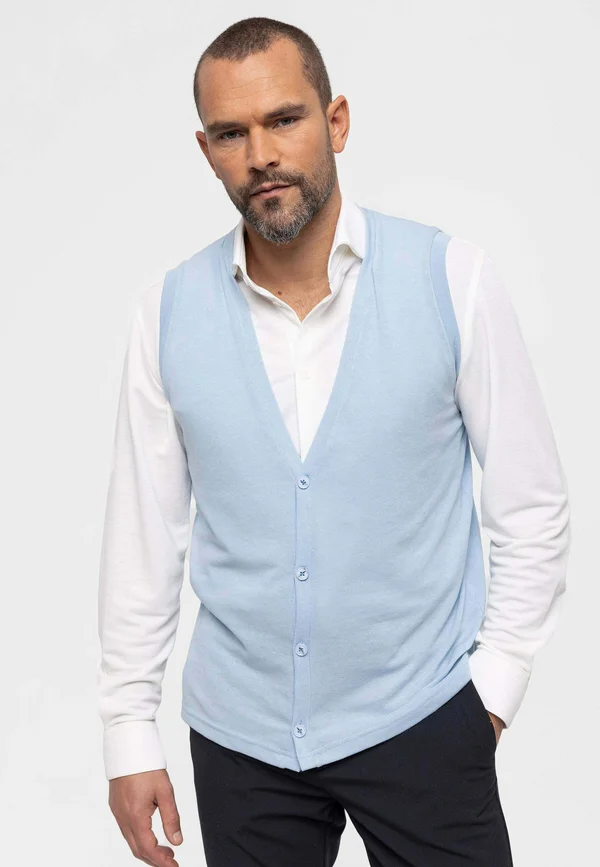 SLEEVELESS  - Strickjacke - baby blue