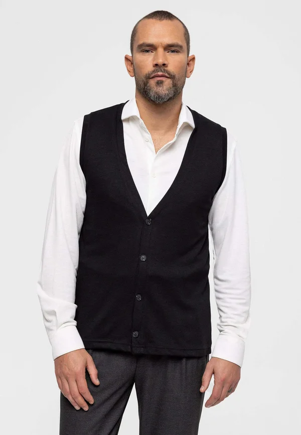 SLEEVELESS  - Strickjacke - black
