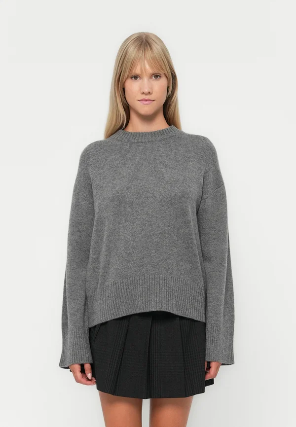SLFCILLE O NECK - Strickpullover - medium grey melange
