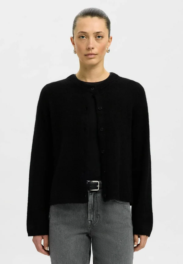 SLFLULU NEW - Strickjacke - black