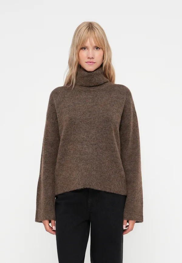 SLFLULU ROLL NECK  - Strickpullover - dachshund melange