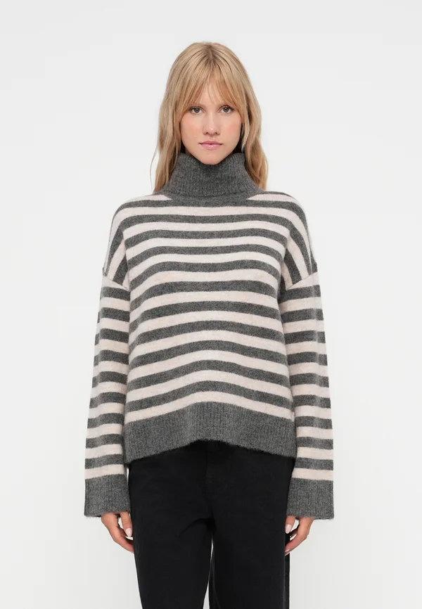 SLFLULU ROLL NECK  - Strickpullover - medium grey melange/birch