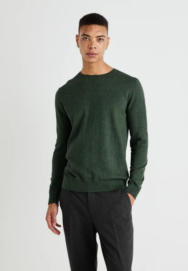 SLHBERG CREW NECK - Strickpullover - forest night
