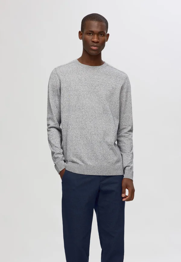 SLHBERG CREW NECK - Strickpullover - light grey melange