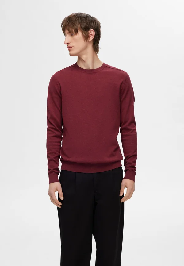 SLHBERG CREW NECK - Strickpullover - syrah