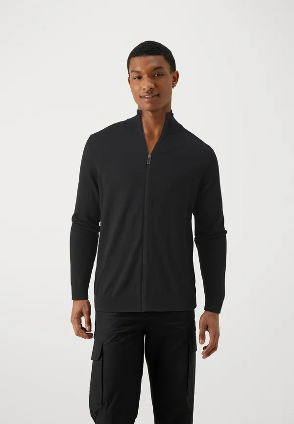 SLHBERG FULL ZIP - Strickjacke - black