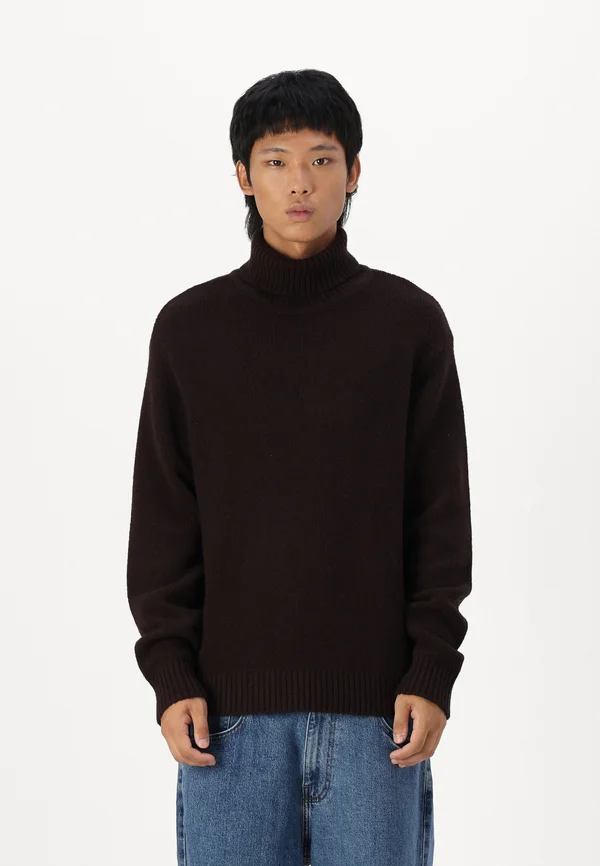 SLHCODY RELAXED ROLL NECK - Strickpullover - chocolate torte