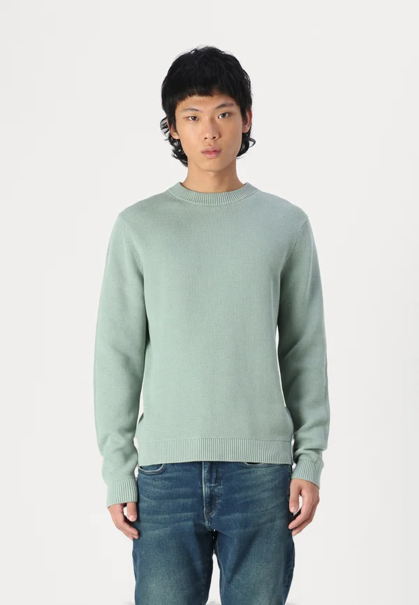 SLHDANE STRUCTURE CREW NECK - Strickpullover - iceberg green
