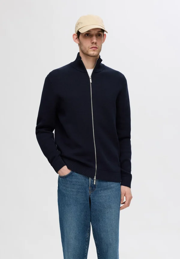 SLHDANE STRUCTURE FULL ZIP - Strickjacke - sky captain