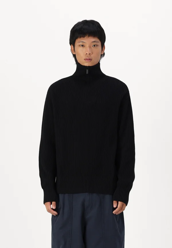 SLHDRY HALF ZIP - Strickpullover - black
