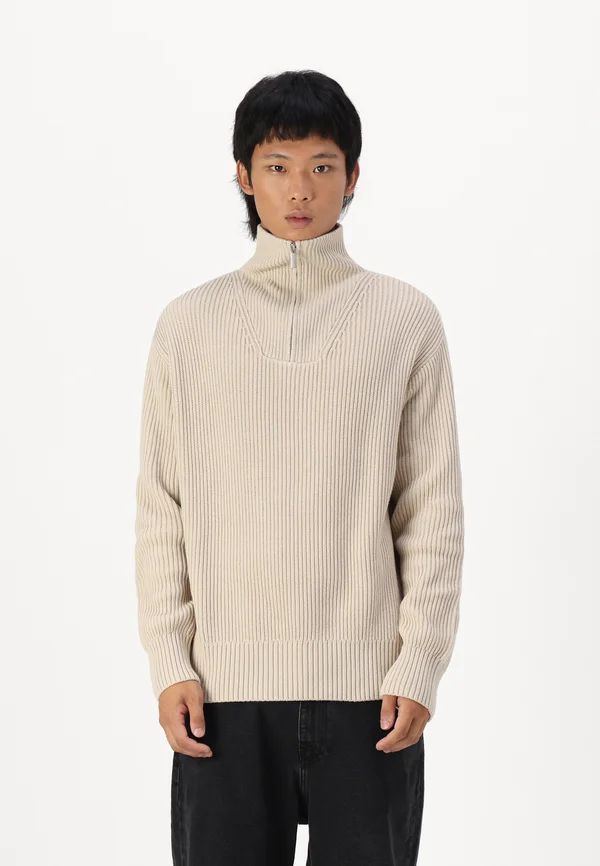 SLHDRY HALF ZIP - Strickpullover - oatmeal