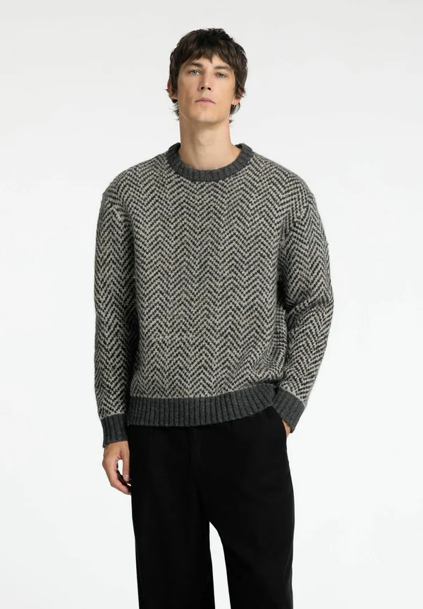 SLHHARRY RELAXED CREW NECK - Strickpullover - flint gray