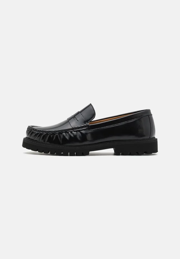 SLHHUGO PENNY LOAFER - Slipper - black