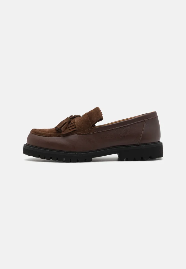 SLHHUGO TASSEL LOAFER - Slipper - chocolate brown