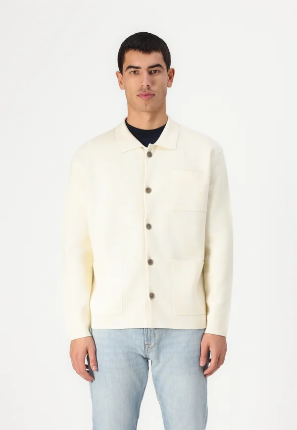 SLHMIKE LIGHT RELAXED CARDI - Strickjacke - pristine