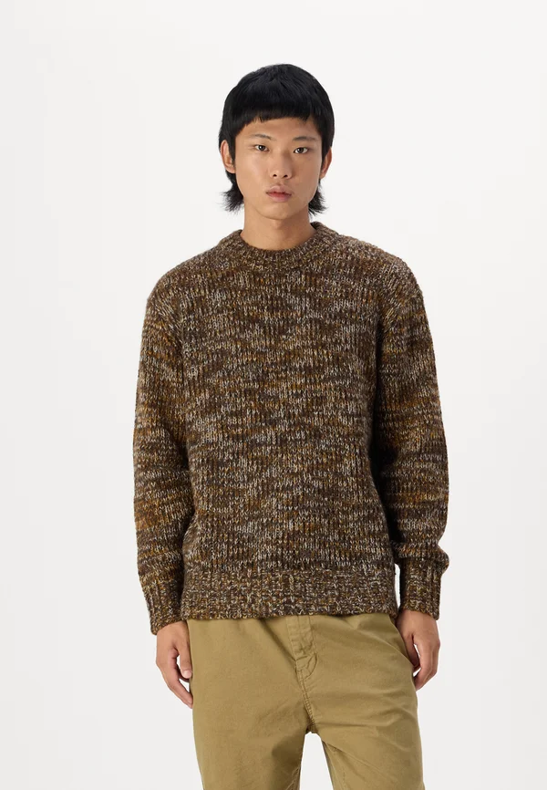 SLHPEPPER RELAXED MOCK NECK - Strickpullover - brown