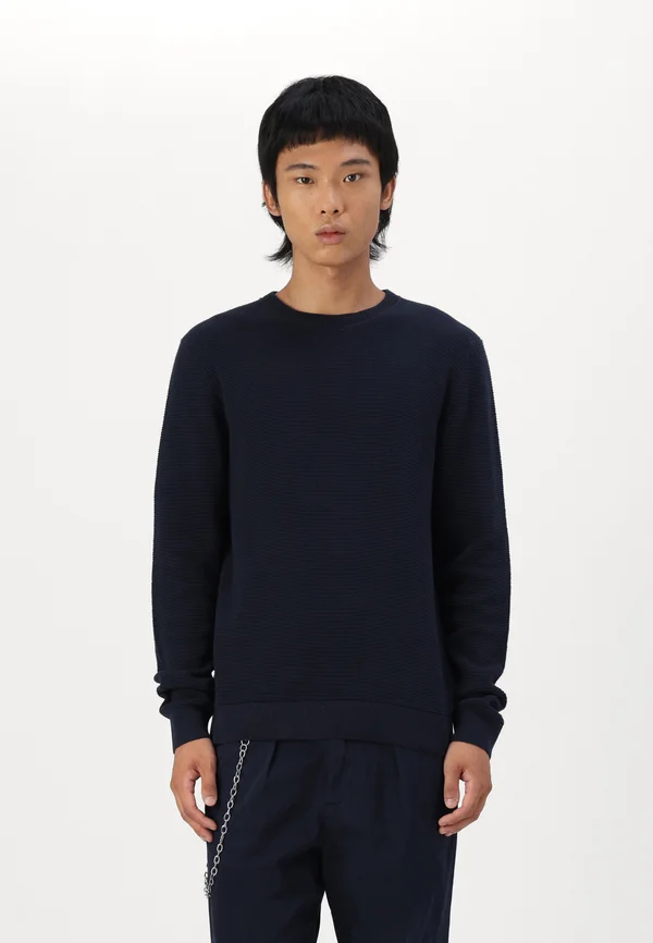 SLHROSS STRUCTURE CREW NECK - Strickpullover - dark sapphire