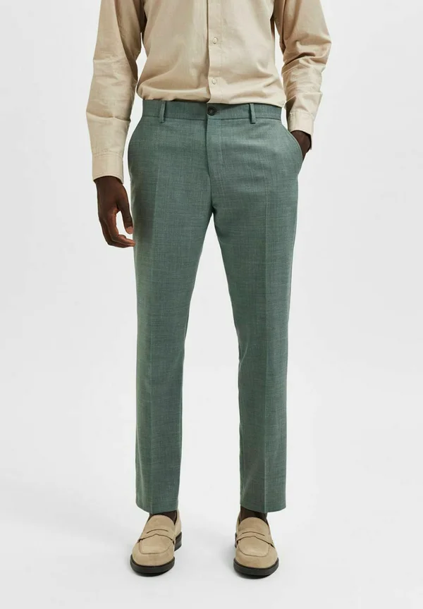 SLHSLIM-OASIS TRS NOOS - Stoffhose - light green melange