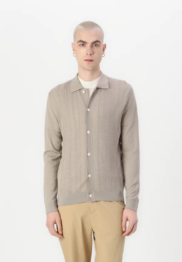 SLHTRAY CARDIGAN - Strickjacke - beige