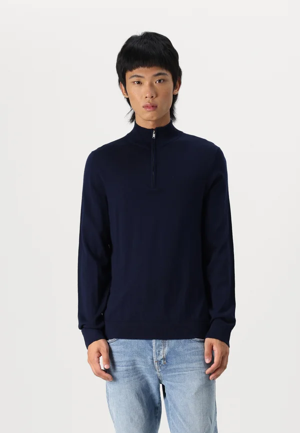 SLHTRAY HALF ZIP - Strickpullover - navy blazer