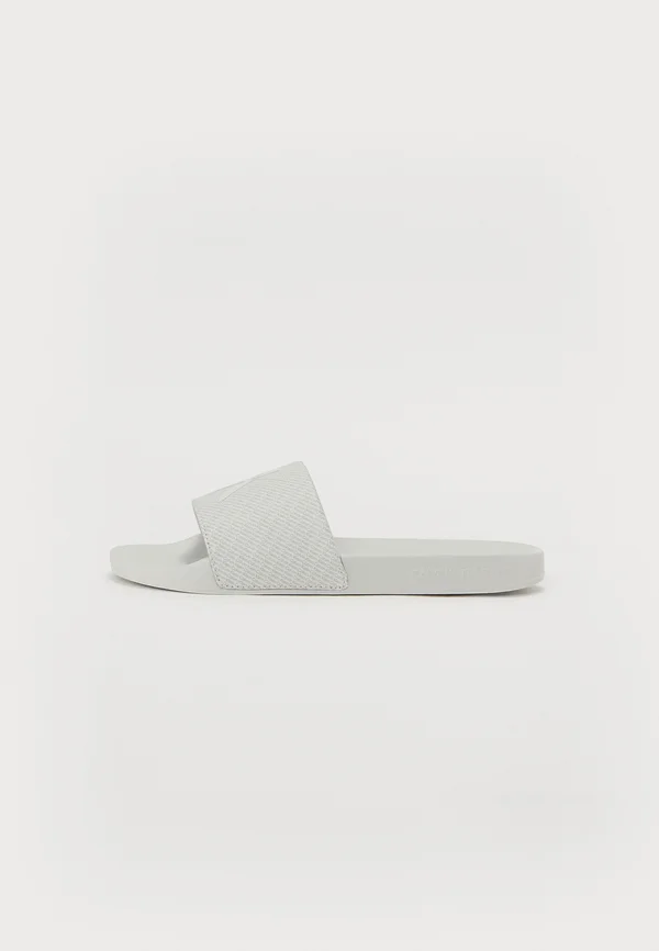 SLIDE PRINT - Pantolette flach - oyster mushroom/formal grey